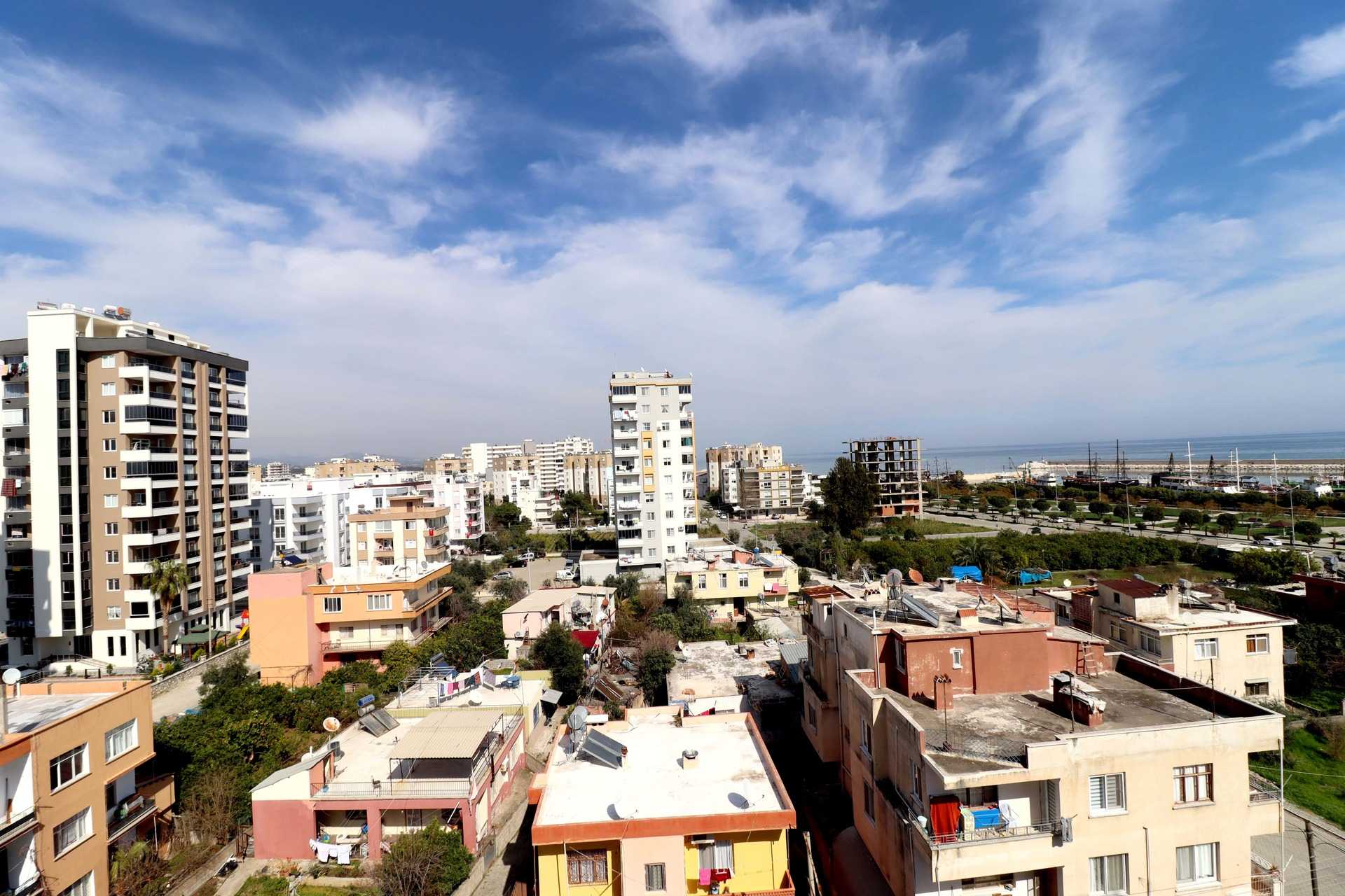 Mersin Erdemli Alata Meerblick Unabhängige Küche 4-seitige 3 + 1 Wohnung zu verkaufen