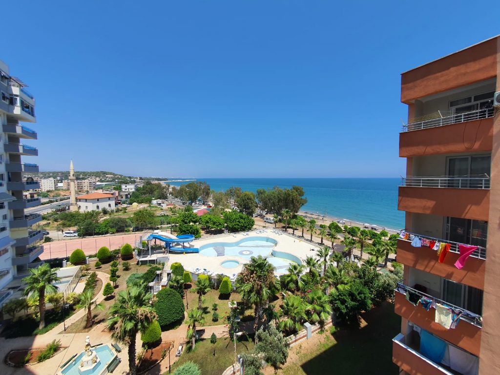 Mersin Erdemli Limonlu Millennium Site   3+1 möblierte Wohnung mit Meerblick zu verkaufen