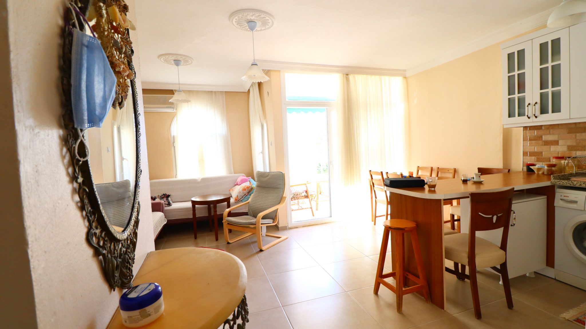 Mersin Erdemli Ayaş Korikos Site Meerblick Möblierte 1+1 Wohnung zu vermieten