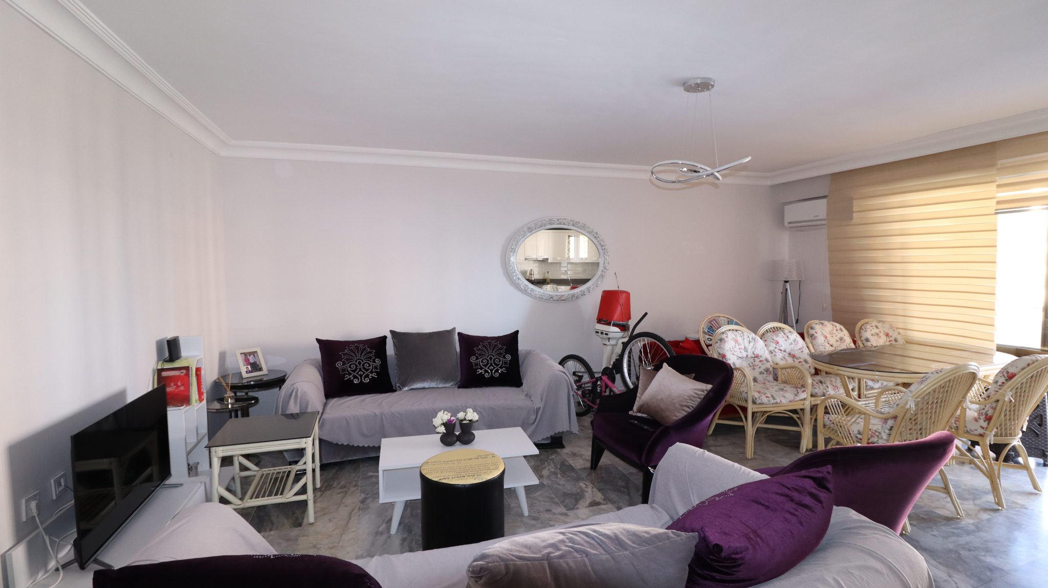 2 Möblierte 2+1 Wohnung zur Miete in Mersin Erdemli Çeşmeli Altunören