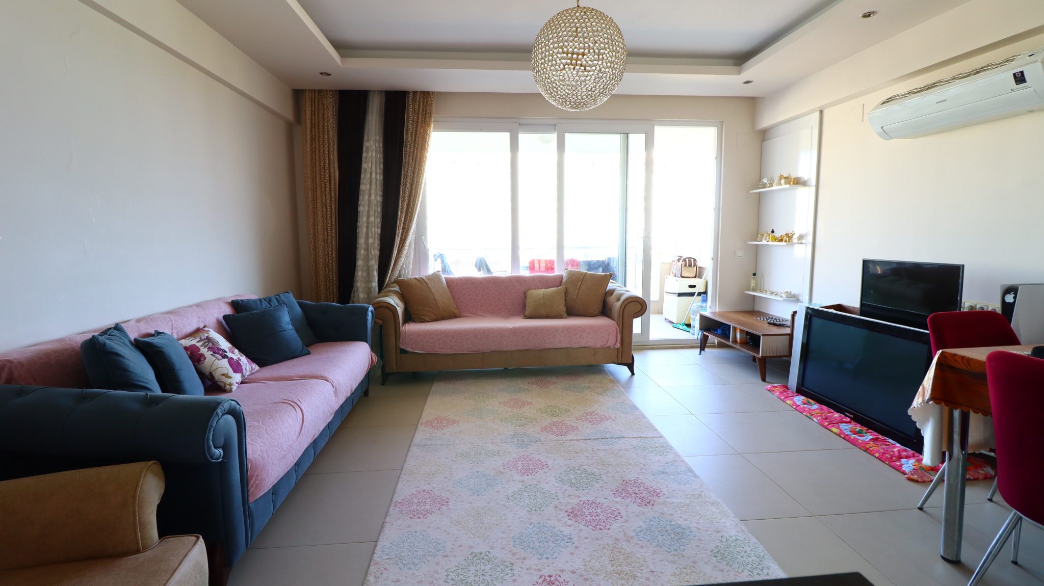 Mersin Erdemli Kargipınarı Liparis Sunlife Möblierte 2+1 Wohnung mit Meerblick zu verkaufen