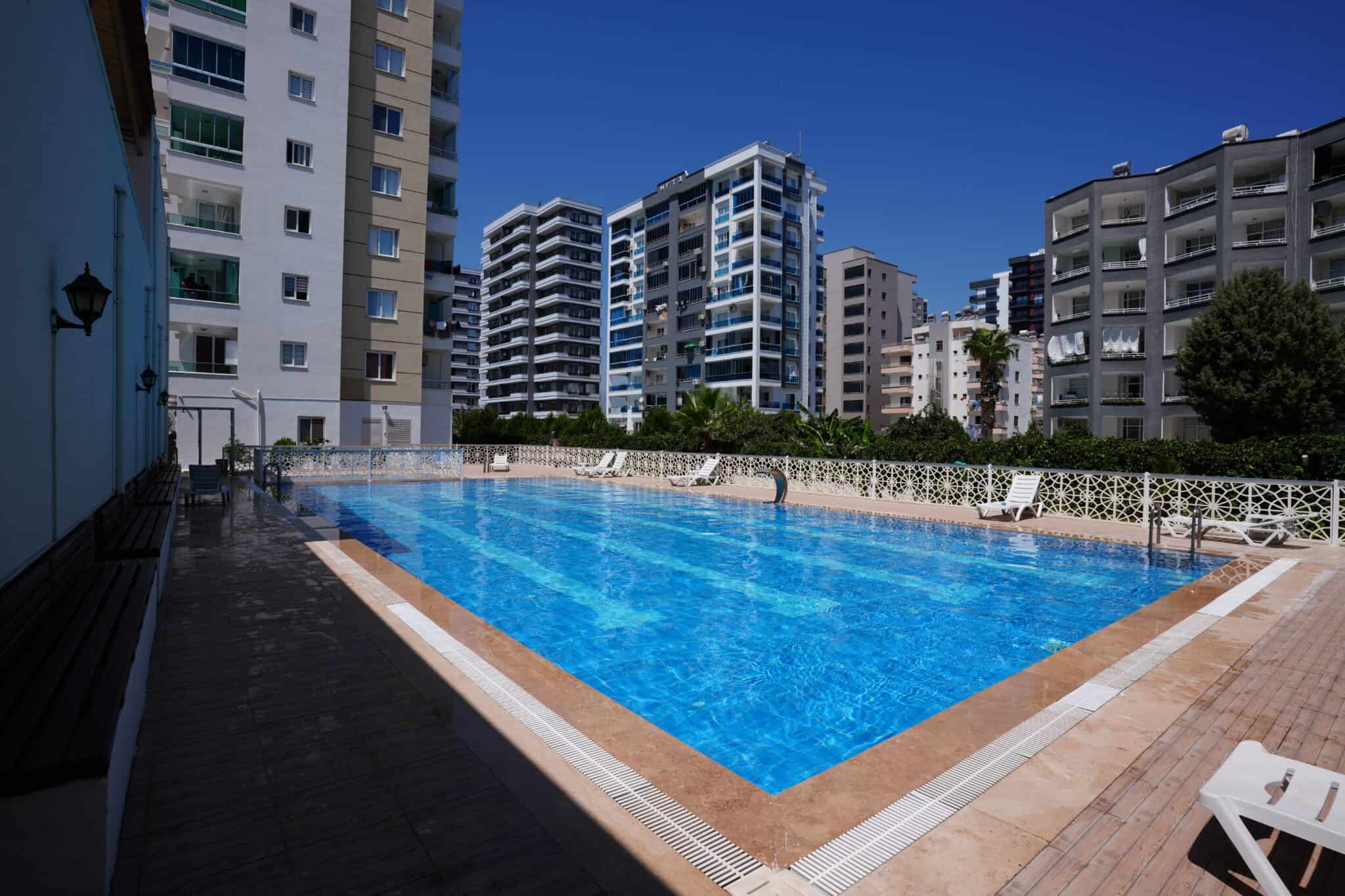 Продается квартира 2+1 с видом на море в комплексе Golden Park, Каргипинари, Эрдемли, Мерсин
