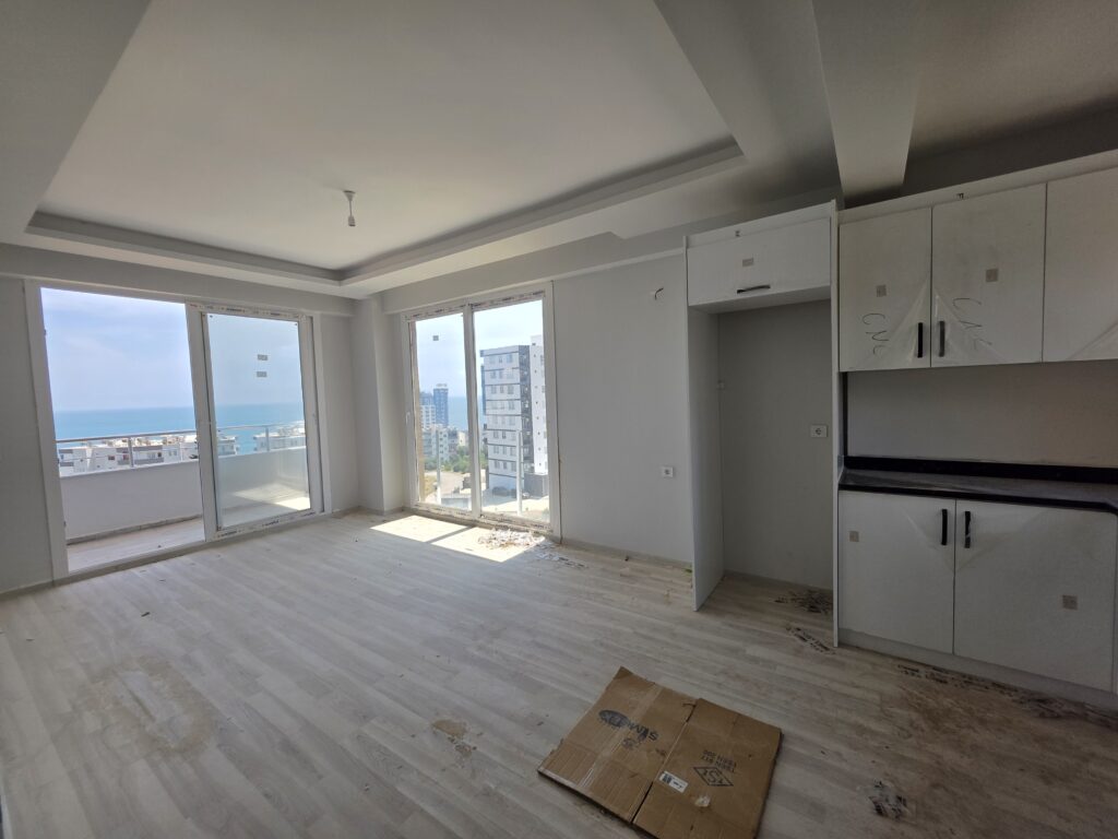 Appartement met 1 slaapkamer en 1 badkamer te koop met zeezicht in Ayaş, Erdemli, Mersin