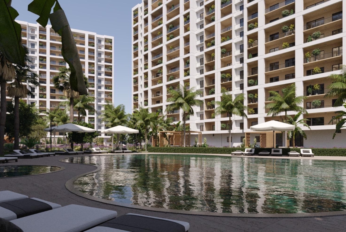 MERSİN ERDEMLİ ARPAÇBAHŞİŞ MAVİDA BLUE GARDEN PROJESİNDE 1+1 SATILIK DAİRELER